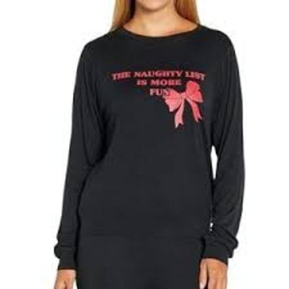 WILDFOX NAUGHTY LIST IS MORE FUN SWEATSHIRT MED - Picture 1 of 10